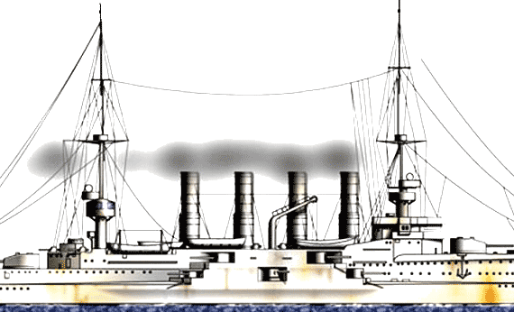 Корабль SMS Scharnhorst [Armored Cruiser] - чертежи, габариты, рисунки